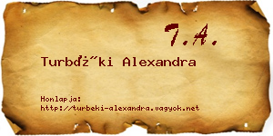 Turbéki Alexandra névjegykártya
